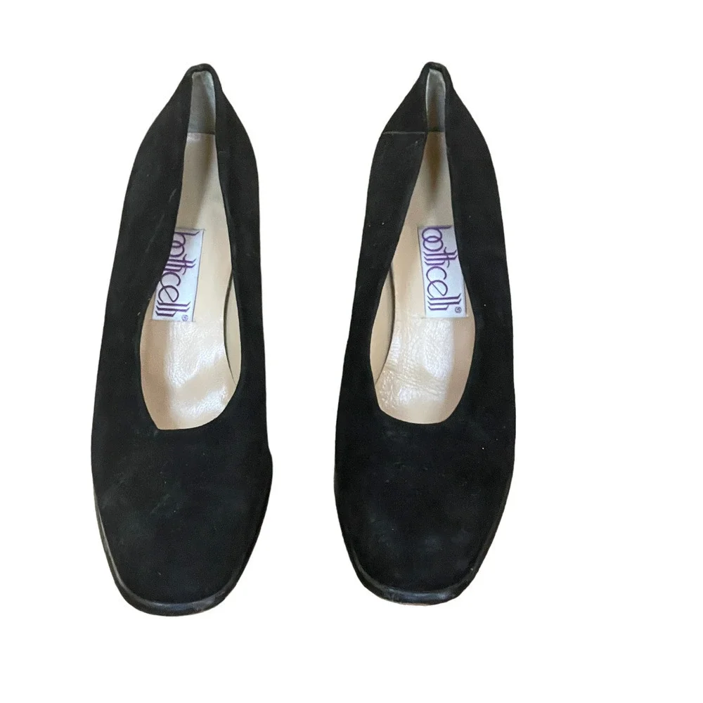 Botticelli Black Suede Heels - Size 39 1/2